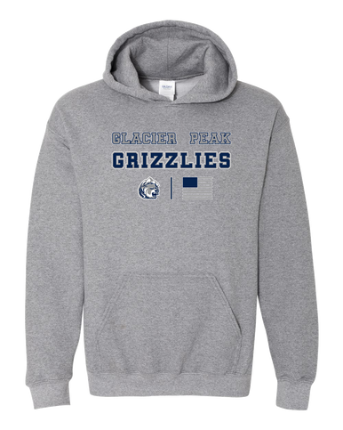 Glacier Peak Grizzlies Spirit Flag Men's Hoodie
