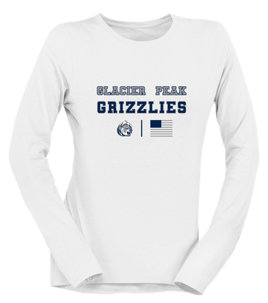 Glacier Peak Grizzlies Spirit Flag Women's LS T-Shirt