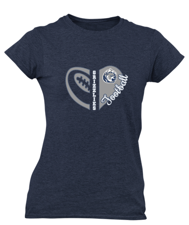 Glacier Peak Grizzlies Heart Football Women's SS T-Shirt