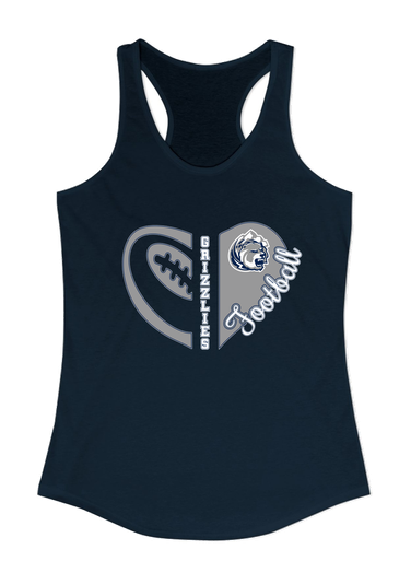 Glacier Peak Grizzlies Heart Football Women's Tank Top