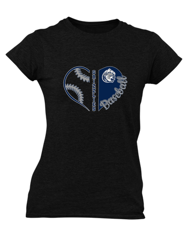 Glacier Peak Grizzlies Heart Baseball Women's SS T-Shirt