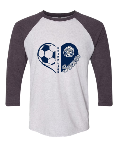 Glacier Peak Grizzlies Heart Soccer Women's Baseball T-Shirt