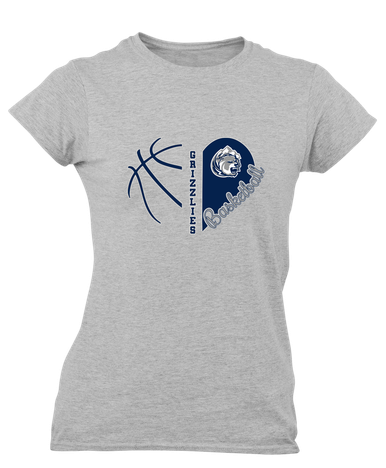 Glacier Peak Grizzlies Heart Basketball Women's SS T-Shirt