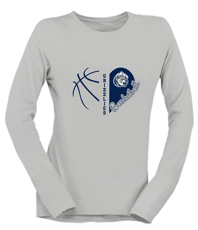 Glacier Peak Grizzlies Heart Basketball Women's Premium LS T-Shirt