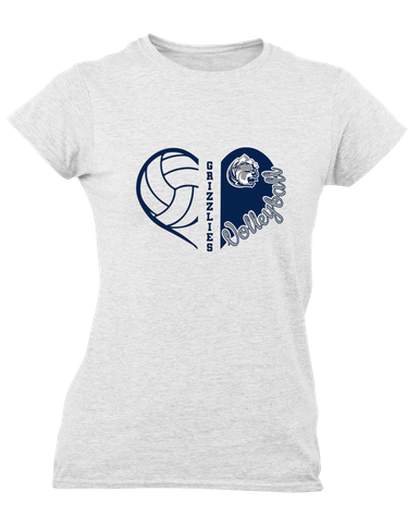Glacier Peak Grizzlies Heart Volleyball Women's Premium SS T-Shirt