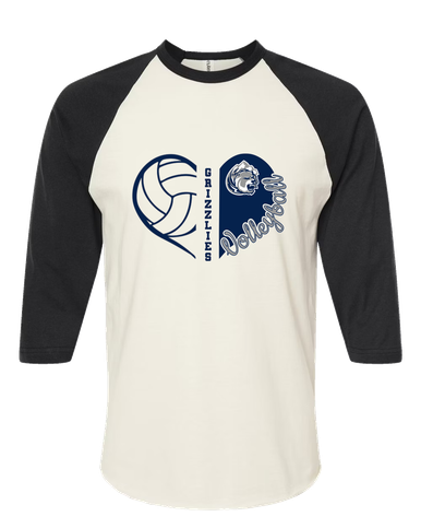 Glacier Peak Grizzlies Heart Volleyball Women's Baseball T-Shirt
