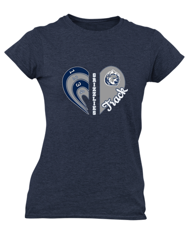 Glacier Peak Grizzlies Heart Track Women's SS T-Shirt