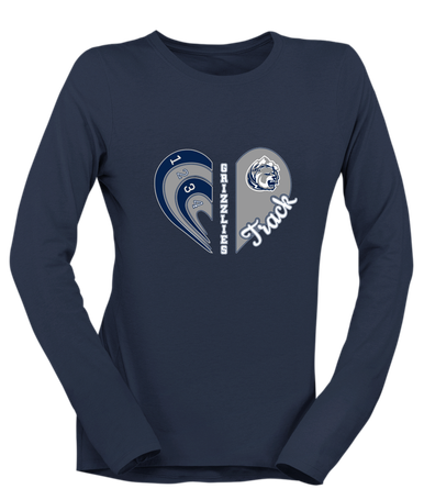Glacier Peak Grizzlies Heart Track Women's LS T-Shirt