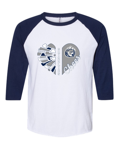 Glacier Peak Grizzlies Heart Cheer Women's Baseball T-Shirt