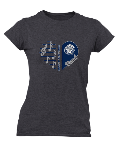 Glacier Peak Grizzlies Heart Band Women's Premium SS T-Shirt