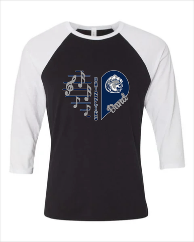 Glacier Peak Grizzlies Heart Band Women's Baseball T-Shirt