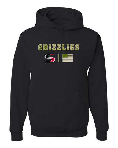 Sunnyside Grizzlies Camo Flag Men's Premium Hoodie