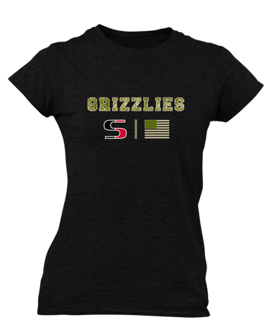 Sunnyside Grizzlies Camo Flag Women's SS T-Shirt