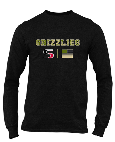 Sunnyside Grizzlies Camo Flag Men's LS T-Shirt