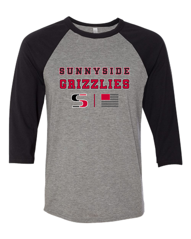 Sunnyside Grizzlies Spirit Flag Men's Baseball T-Shirt