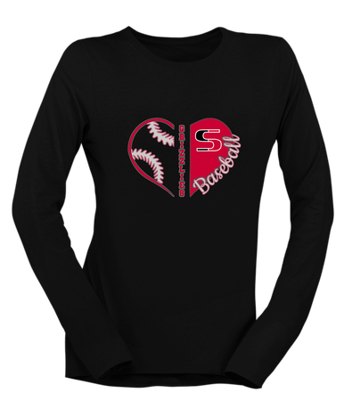 Sunnyside Grizzlies Heart Baseball Women's LS T-Shirt