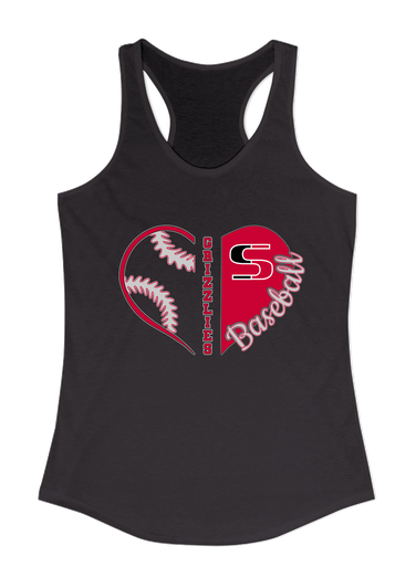 Sunnyside Grizzlies Heart Baseball Women's Tank Top