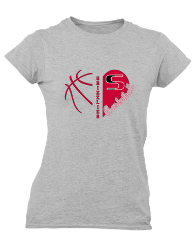 Sunnyside Grizzlies Heart Basketball Women's Premium SS T-Shirt