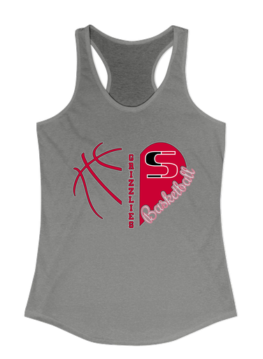 Sunnyside Grizzlies Heart Basketball Women's Tank Top