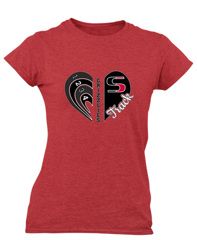 Sunnyside Grizzlies Heart Track Women's SS T-Shirt