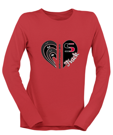 Sunnyside Grizzlies Heart Track Women's LS T-Shirt