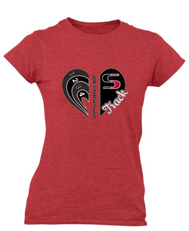 Sunnyside Grizzlies Heart Track Women's Premium SS T-Shirt