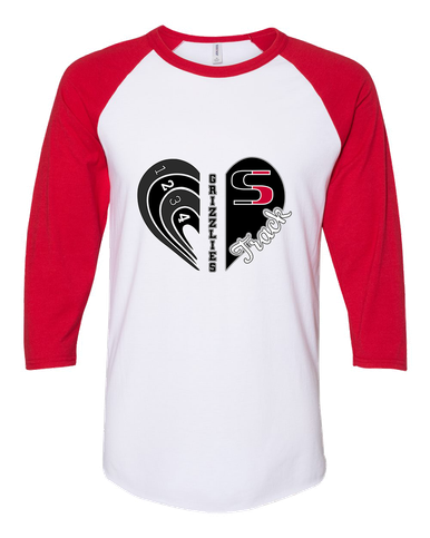 Sunnyside Grizzlies Heart Track Women's Baseball T-Shirt