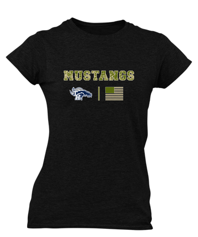 Trabuco Hills Mustangs Camo Flag Women's SS T-Shirt