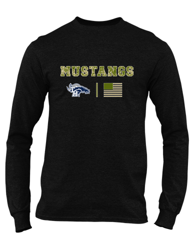 Trabuco Hills Mustangs Camo Flag Men's LS T-Shirt