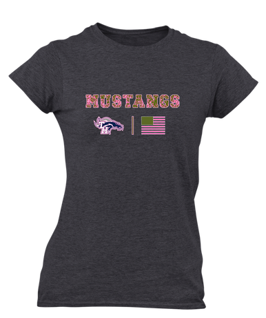 Trabuco Hills Mustangs Pink Camo Flag Women's Premium SS T-Shirt
