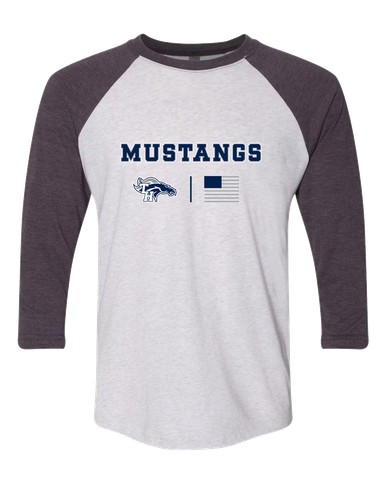 Trabuco Hills Mustangs Team Colors Flag Men's Baseball T-Shirt