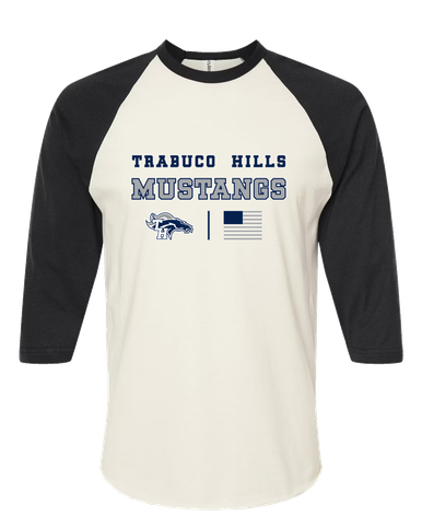 Trabuco Hills Mustangs Spirit Flag Women's Baseball T-Shirt