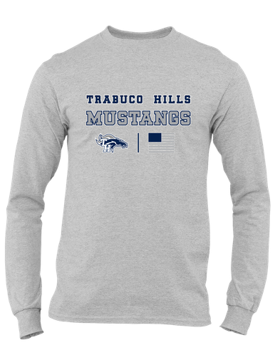 Trabuco Hills Mustangs Spirit Flag Men's LS T-Shirt