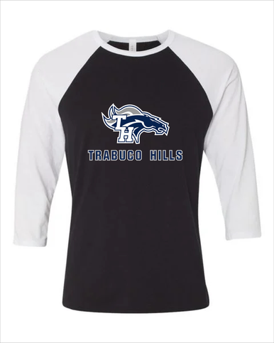 Trabuco Hills Mustangs Mascot #2 Women's Baseball T-Shirt
