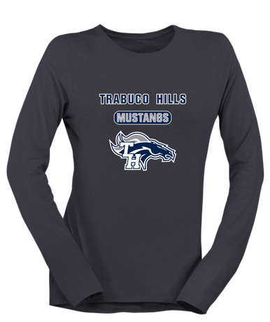 Trabuco Hills Mustangs Mascot #3 Women's LS T-Shirt