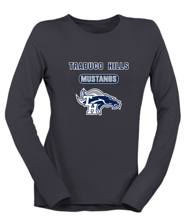 Trabuco Hills Mustangs Mascot #3 Women's Premium LS T-Shirt