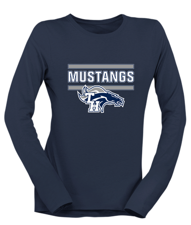 Trabuco Hills Mustangs Mascot #5 Women's LS T-Shirt