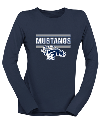 Trabuco Hills Mustangs Mascot #5 Women's Premium LS T-Shirt
