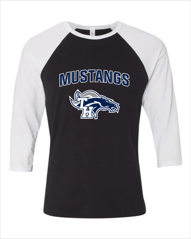 Trabuco Hills Mustangs Mascot #6 Women's Baseball T-Shirt