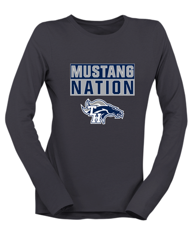 Trabuco Hills Mustangs Nation #1 Women's Premium LS T-Shirt
