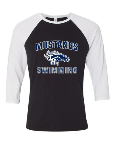 Trabuco Hills Mustangs Swimming Women's Baseball T-Shirt