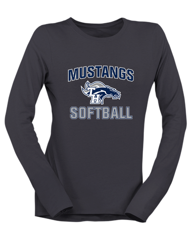 Trabuco Hills Mustangs Softball #1 Women's LS T-Shirt