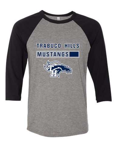 Trabuco Hills Mustangs Mascot #7 Women's Baseball T-Shirt