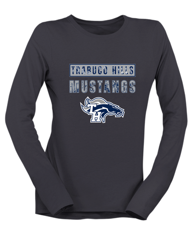 Trabuco Hills Mustangs Mascot #9 Women's Premium LS T-Shirt