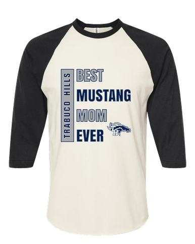 Trabuco Hills Mustangs Best Mustang Mom Women's Baseball T-Shirt