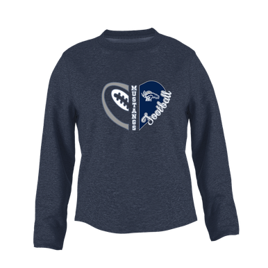 Trabuco Hills Mustangs Heart Football Women's Sweatshirt