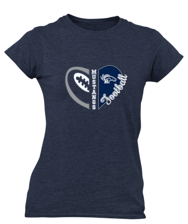 Trabuco Hills Mustangs Heart Football Women's SS T-Shirt