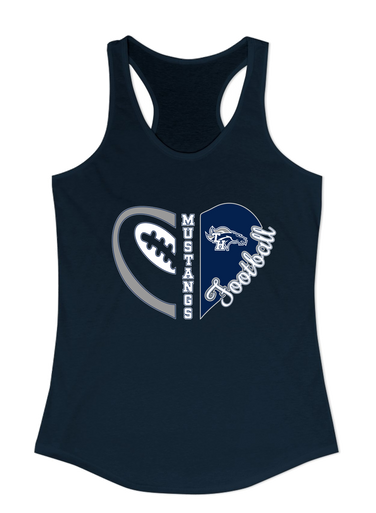 Trabuco Hills Mustangs Heart Football Women's Tank Top