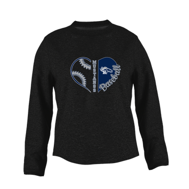 Trabuco Hills Mustangs Heart Baseball Women's Sweatshirt