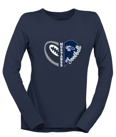 Trabuco Hills Mustangs Heart Football Women's Premium LS T-Shirt